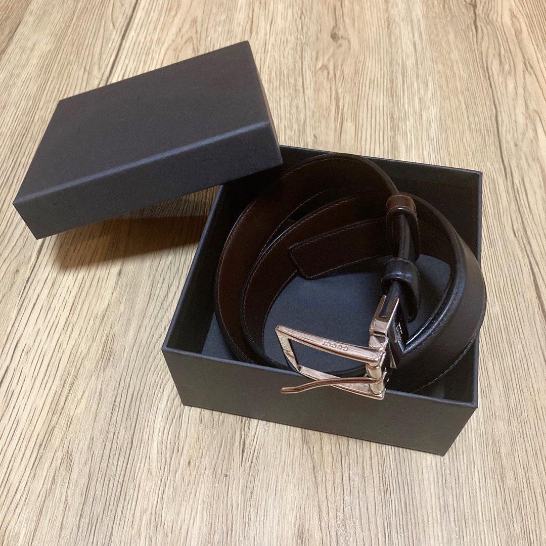 Gucci Leather Black Brown Belt 黑啡色雙面真皮皮帶