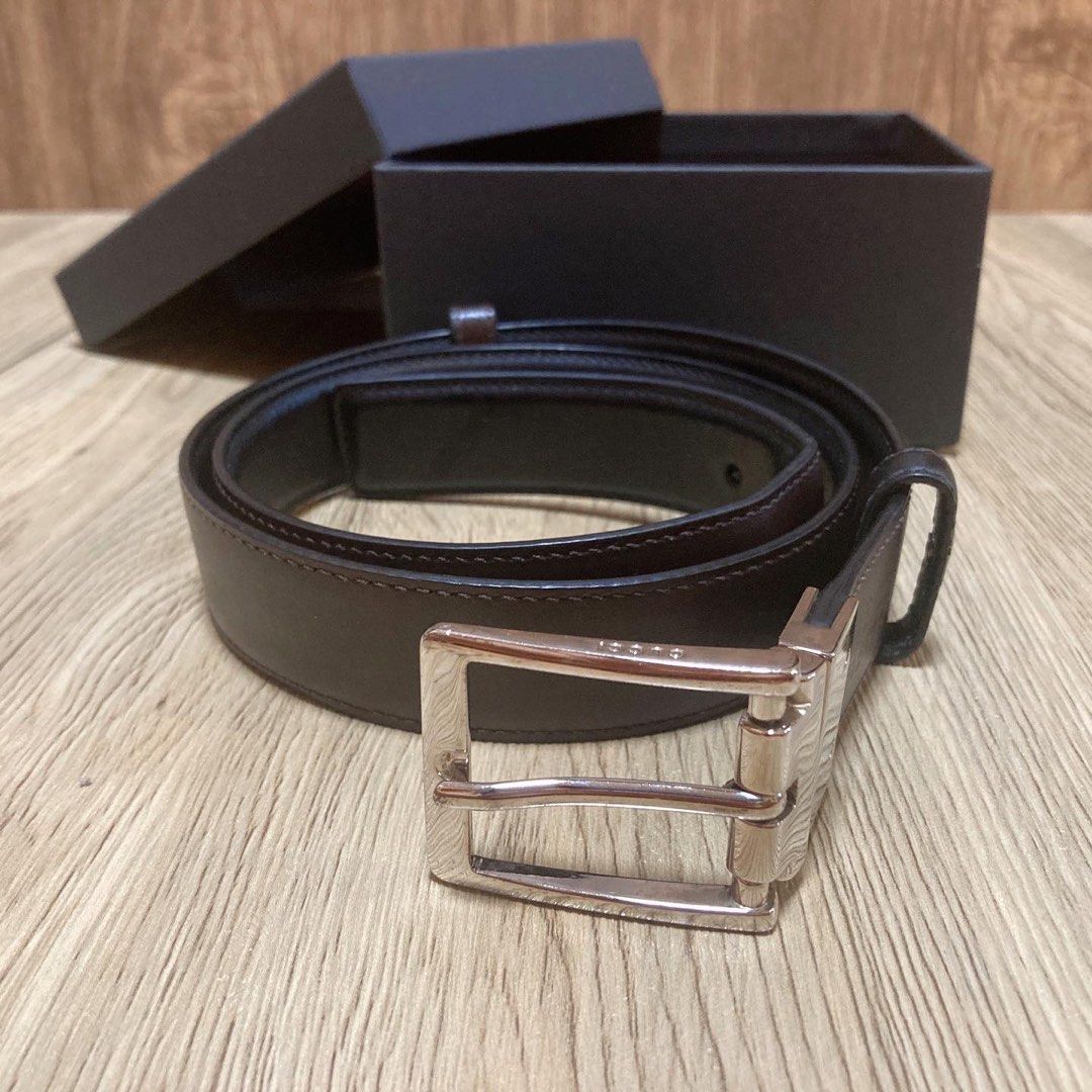 Gucci Leather Black Brown Belt 黑啡色雙面真皮皮帶