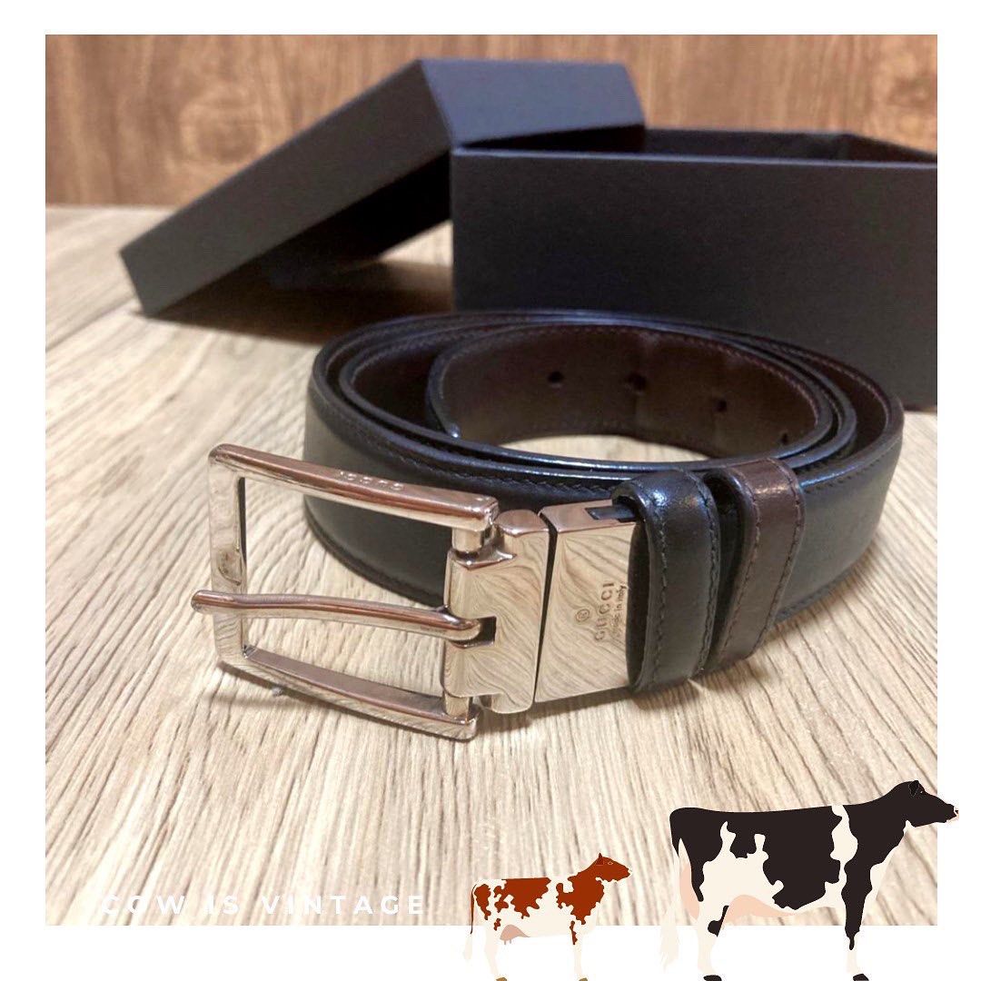 Gucci Leather Black Brown Belt 黑啡色雙面真皮皮帶