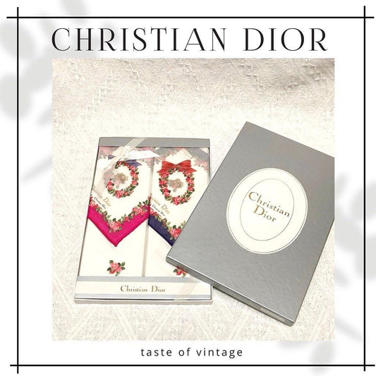 Christian Dior 100%棉 絲巾 原裝盒兩條裝