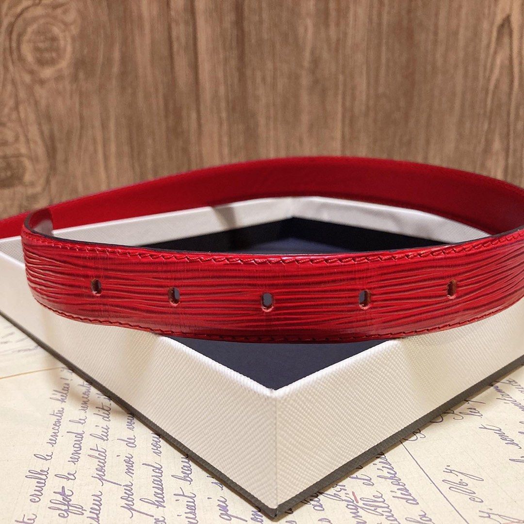 Louis Vuitton Red Leather Belt LV色真皮皮帶