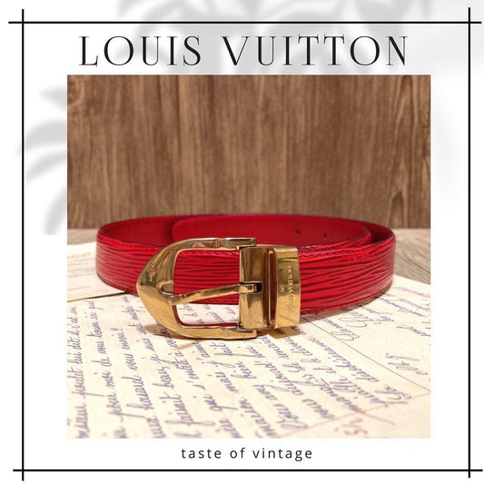 Louis Vuitton Red Leather Belt LV色真皮皮帶