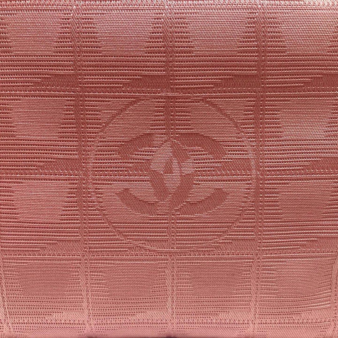 Chanel Travel Line Shoulder Bag (Pink) 帆布皮革粉红色托特包