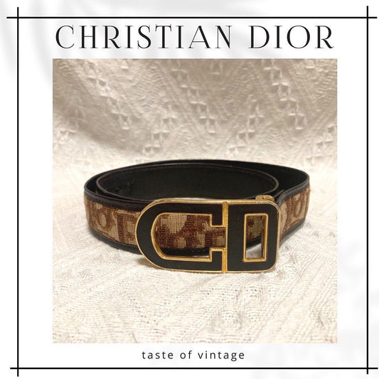 Christian Dior Oblique Belt 老花皮帶