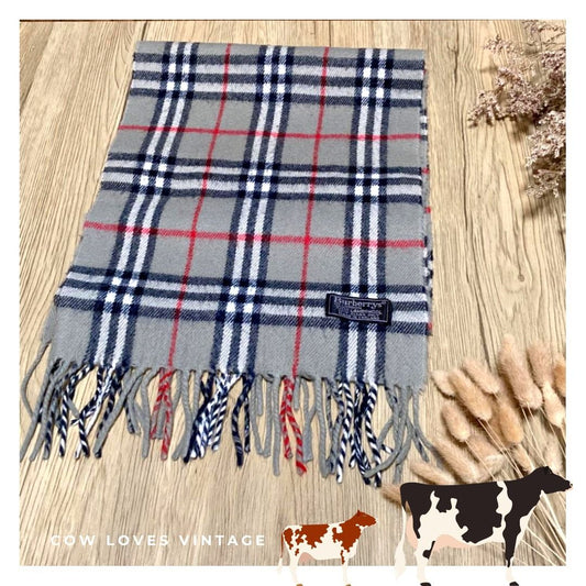 Burberry Vintage Lambswool Scarf (Gray) 羊毛頸巾 (灰色)