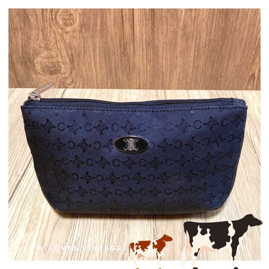 Celine Macadam Black Pouch 黑色老花化妝袋