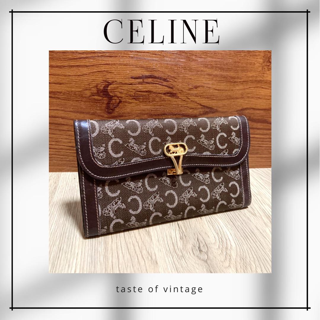 Celine Carriage Brown Long Wallet 馬車金扣啡色長銀包