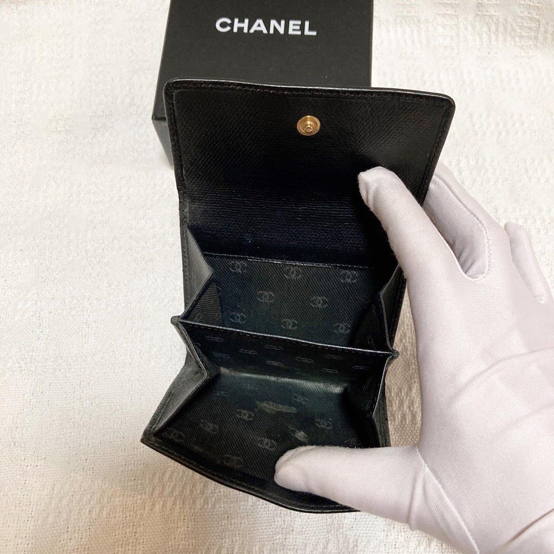 Chanel CC Black Wallet 圓扣CC黑色短銀包