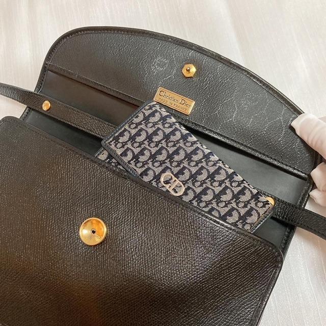 Christian Dior Black Gold Logo Bag 黑色皮手袋