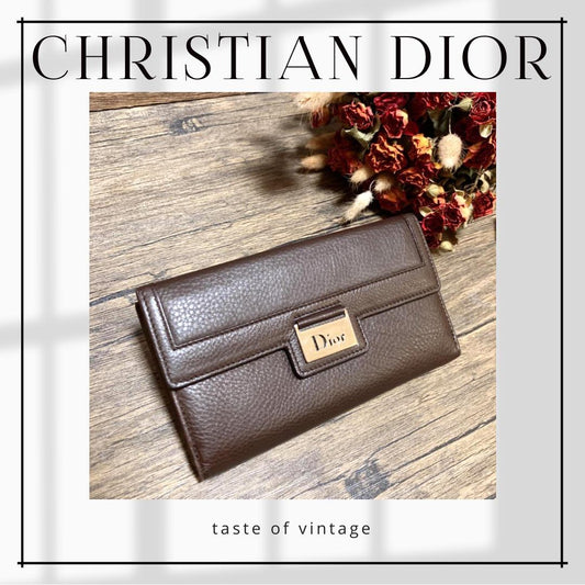 Christian Dior Vintage Long Wallet 銀扣深啡長銀包