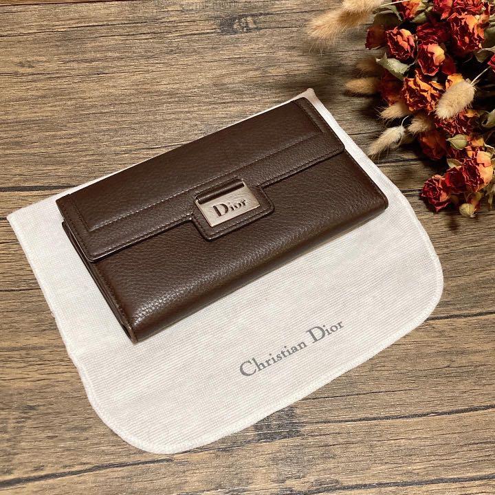 Christian Dior Vintage Long Wallet 銀扣深啡長銀包