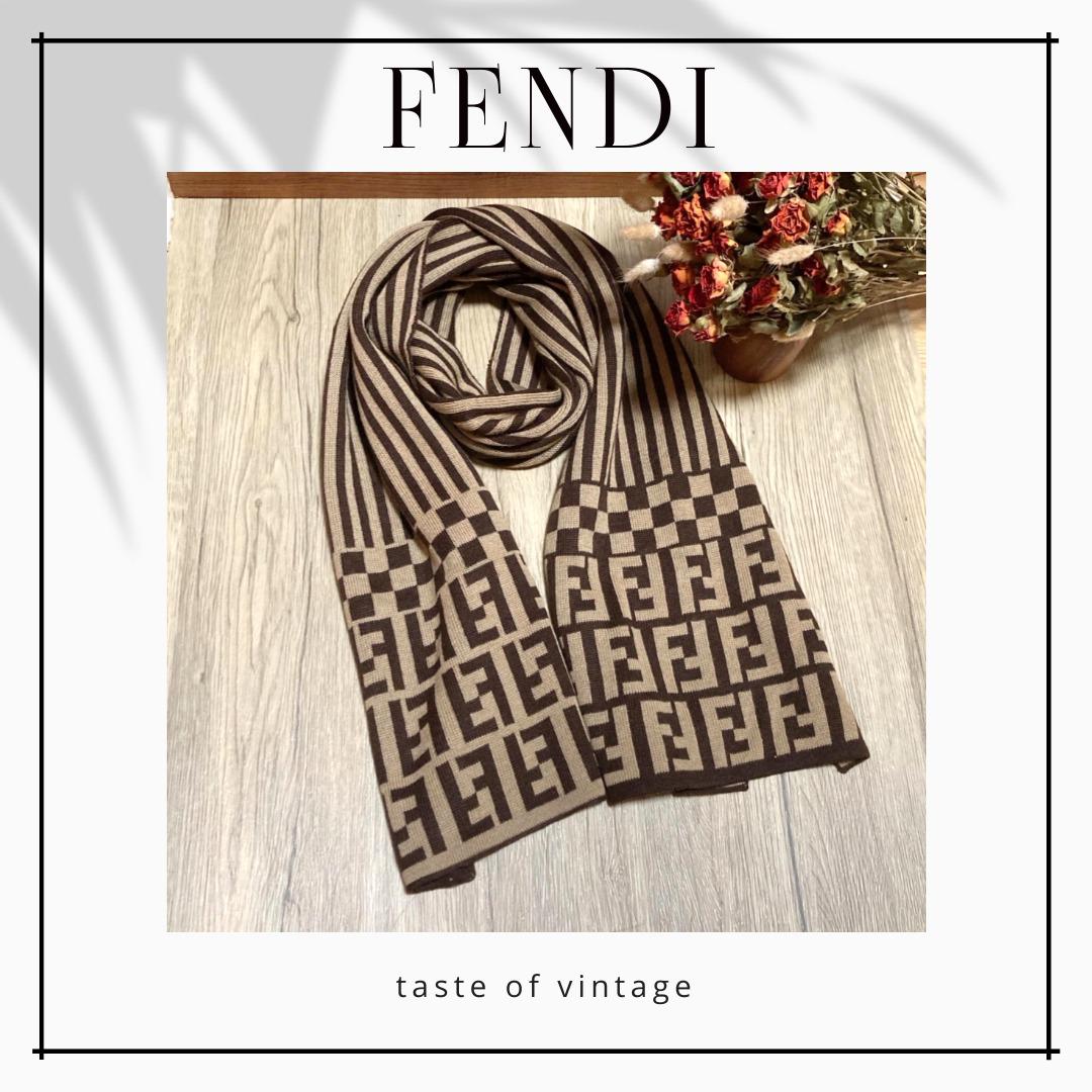 Fendi Classic FF Brown 100% Wool Scarf 啡色老花100%羊毛頸巾
