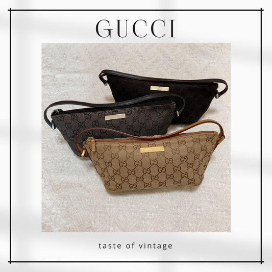 Gucci Boat Pochette GG Canvas Bag 餃子袋