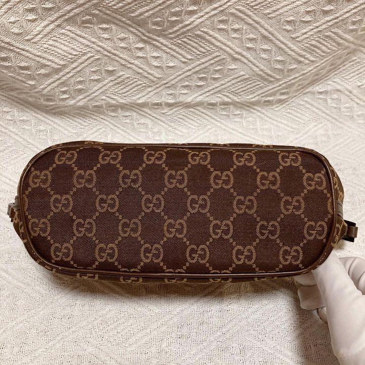 Gucci Boat Pochette GG Canvas Bag (Brown) 啡色餃子袋
