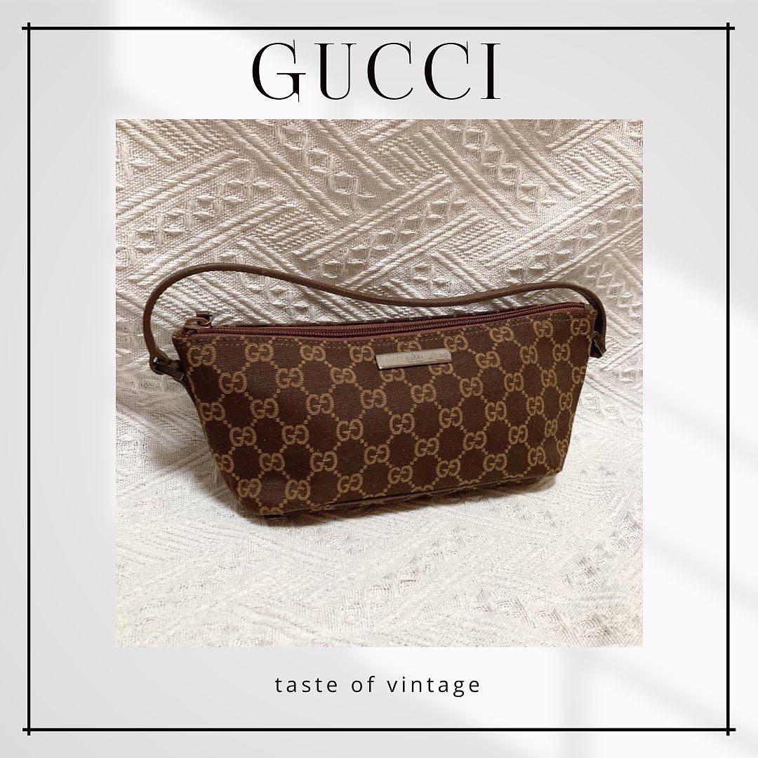 Gucci Boat Pochette GG Canvas Bag (Brown) 啡色餃子袋