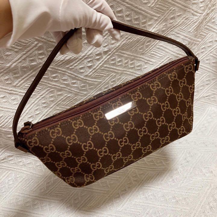 Gucci Boat Pochette GG Canvas Bag (Brown) 啡色餃子袋