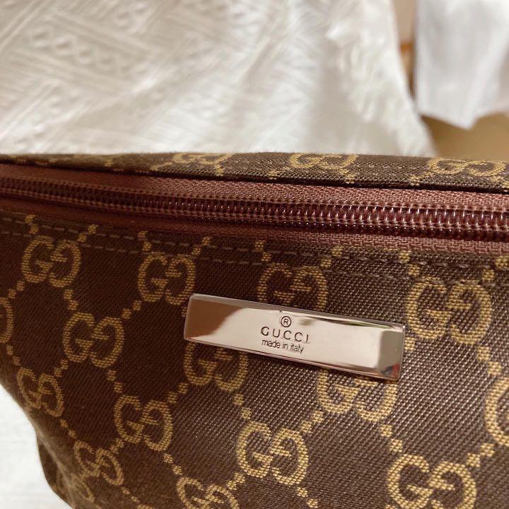Gucci Boat Pochette GG Canvas Bag (Brown) 啡色餃子袋