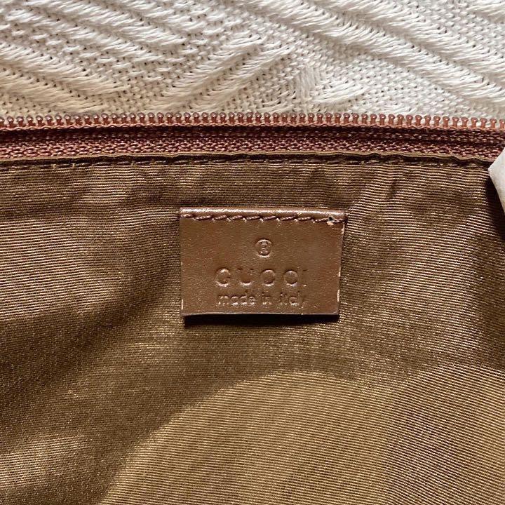 Gucci Boat Pochette GG Canvas Bag (Brown) 啡色餃子袋