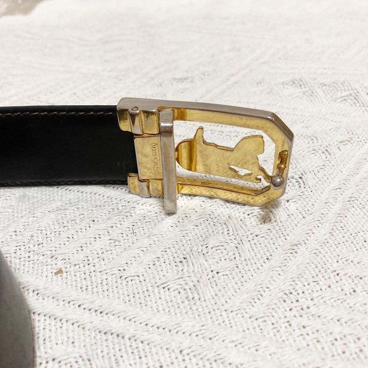 Celine Gold Horse Carriage Buckle Reversible Belt 馬車金扣皮帶