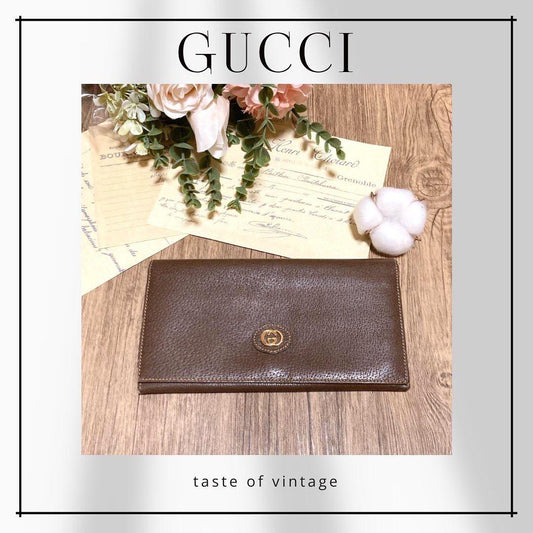 Gucci Brown Long Wallet 金扣啡色長銀包