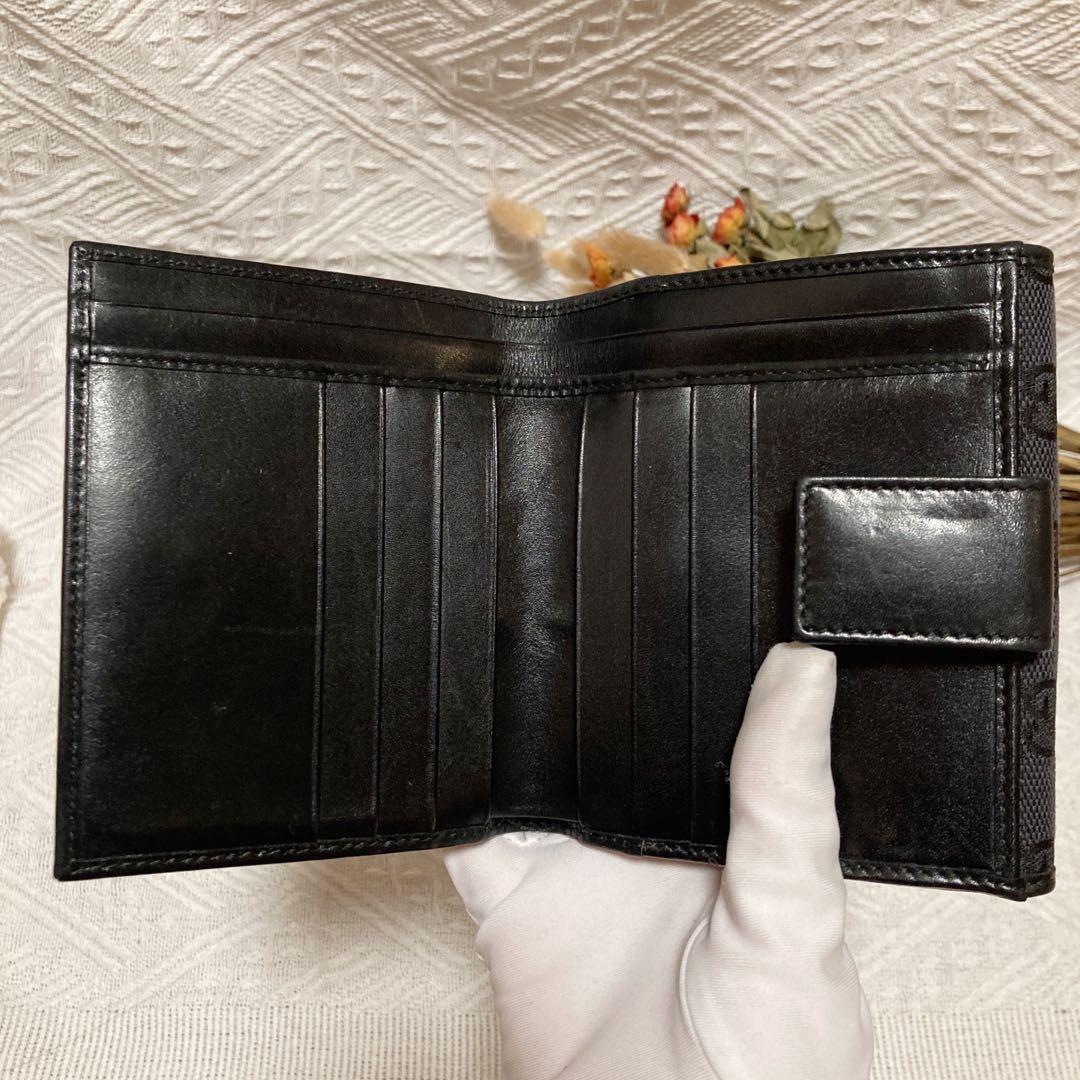 Gucci GG Black Wallet 老花黑色短銀包