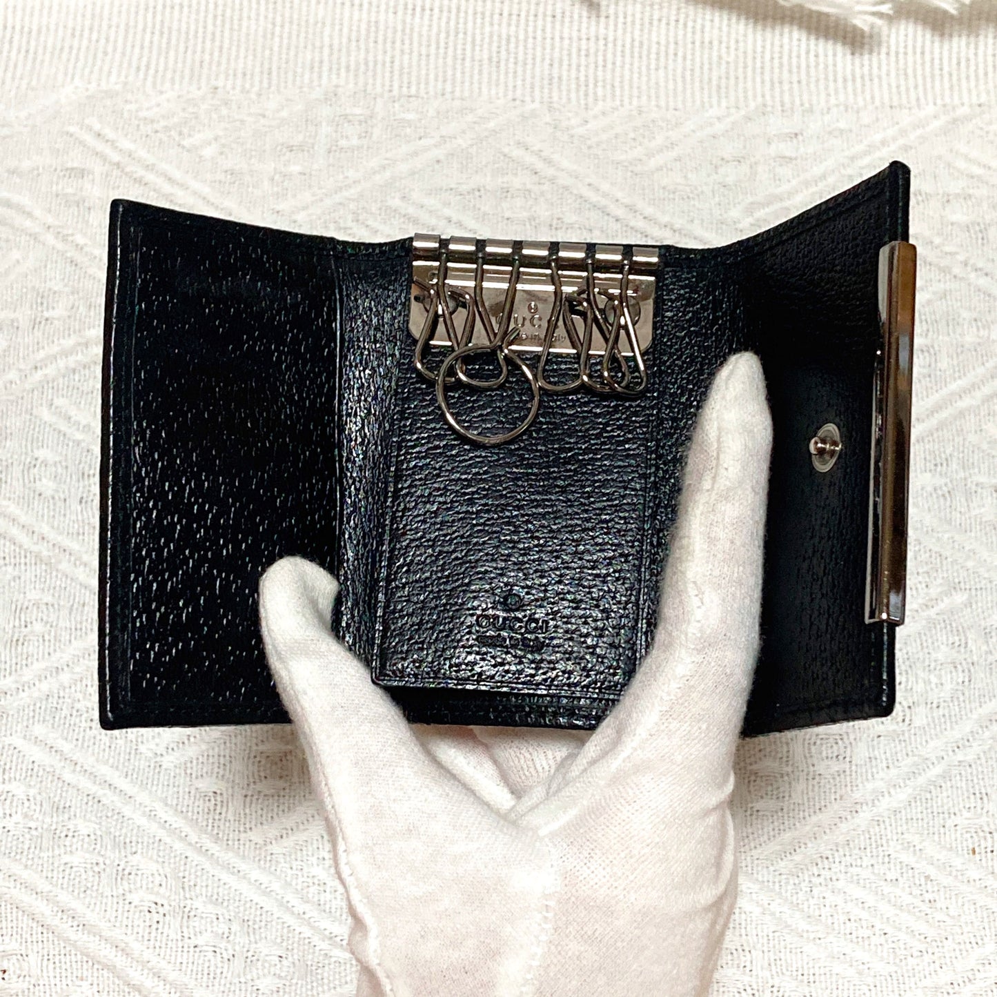 GUCCI Monogram Black 6 Key Case 老花黑色鎖匙包