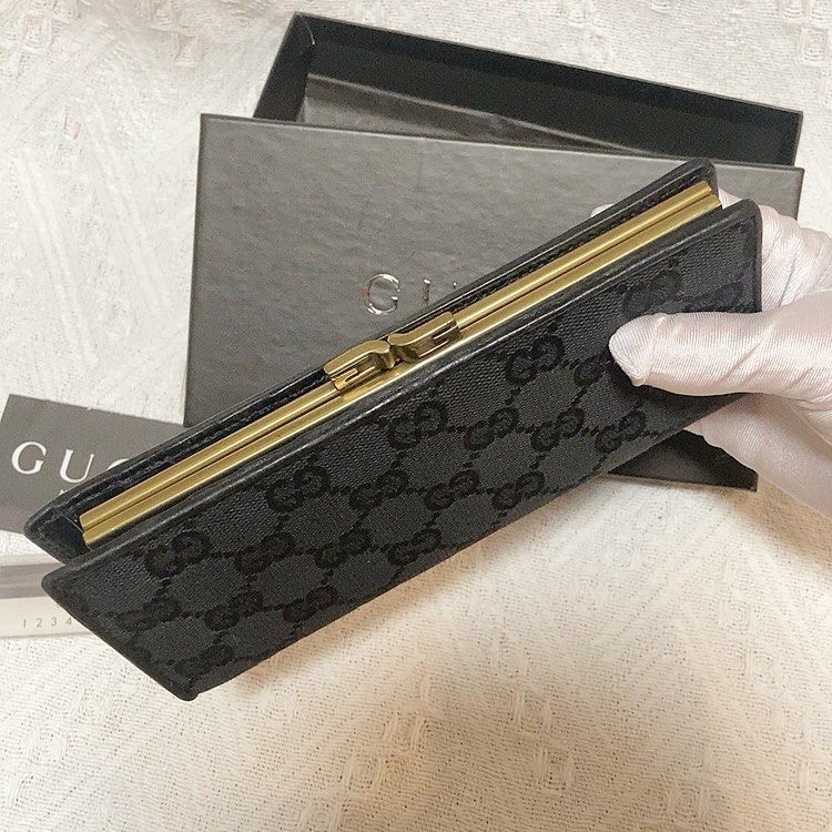 Gucci Black Long Wallet 黑色暗花長銀包
