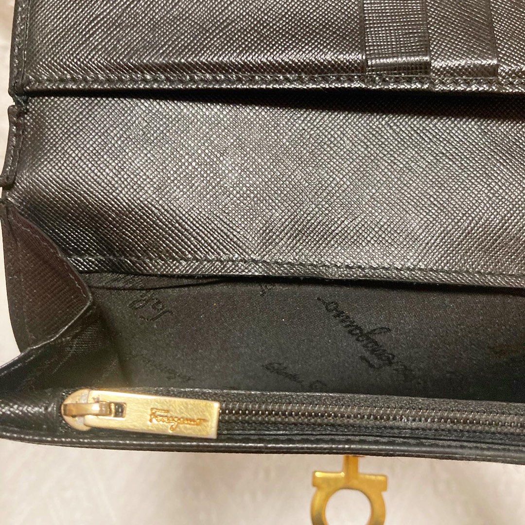 Salvatore Ferragamo Black Long Wallet 真皮黑色長銀包