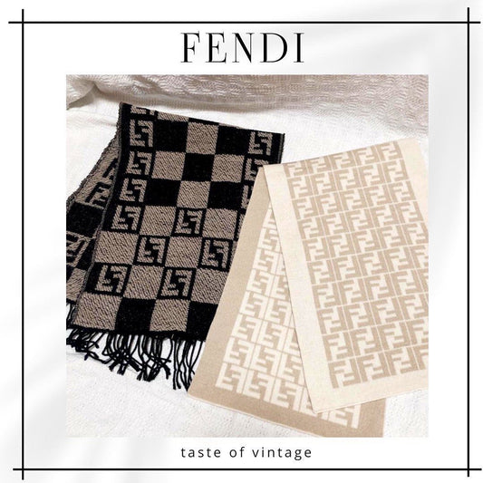 Fendi White / Gray Scarf 羊毛米色 / 灰色頸巾